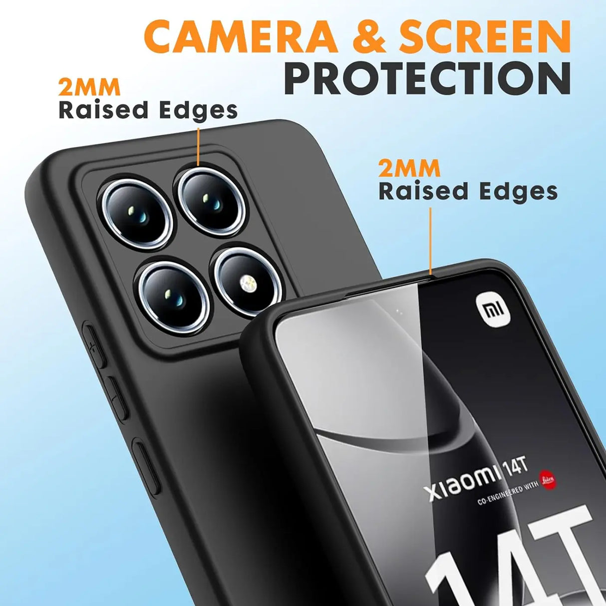 Flexible und sichere TPU Handyhülle für Xiaomi 14T in Schwarz
