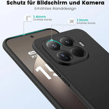 Schwarze Silikonhülle auf Xiaomi 15T Pro, Nahaufnahme, Rückseite mit Kamera