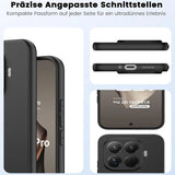 Schwarze Silikonhülle für Xiaomi 15T Pro, Seitenansicht, Unterseite, Rückseite.
