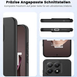 Schwarze Silikonhülle im Profil, mit Ausschnitten für Anschlüsse und Kamera.
