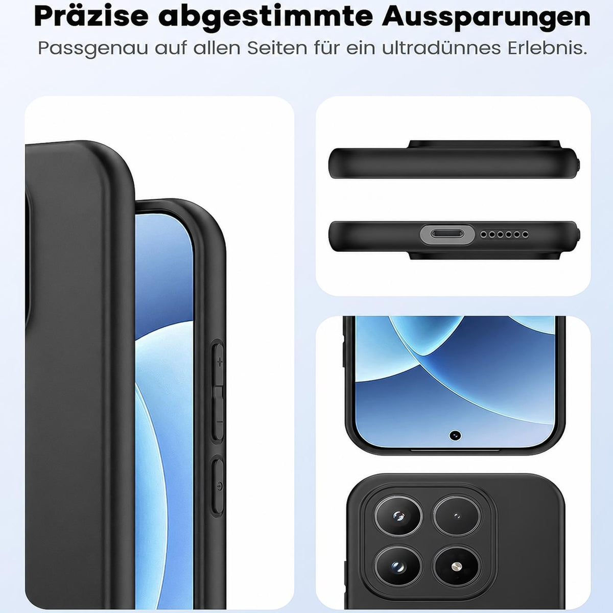 Xiaomi 17 - Slim Silikon Hülle Schwarz Matt