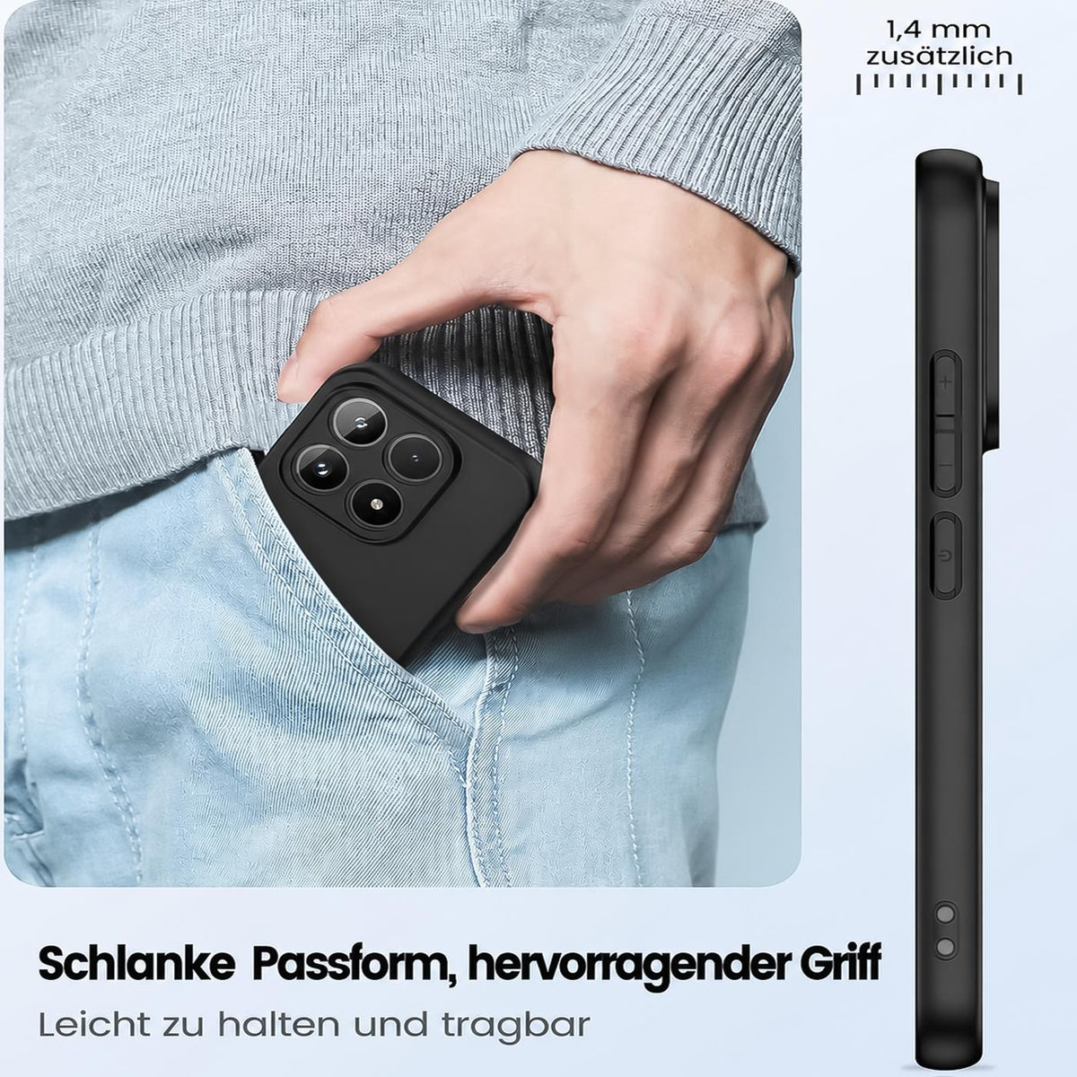 Xiaomi 17 - Slim Silikon Hülle Schwarz Matt