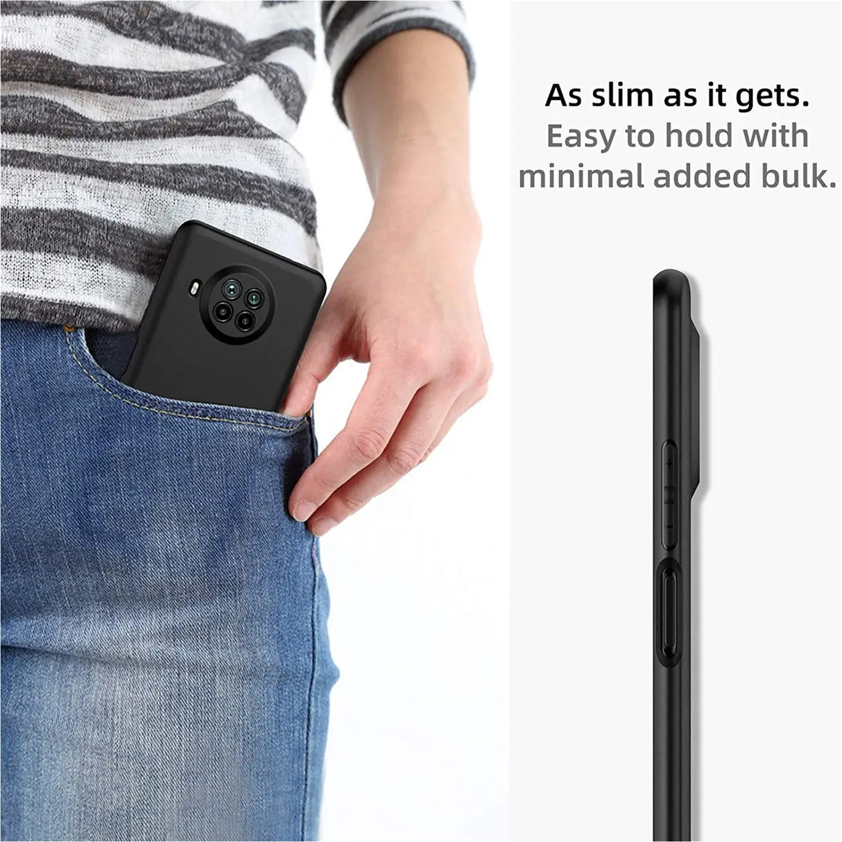 Flexible und sichere TPU Handyhülle für Xiaomi Mi 10T Lite in Schwarz