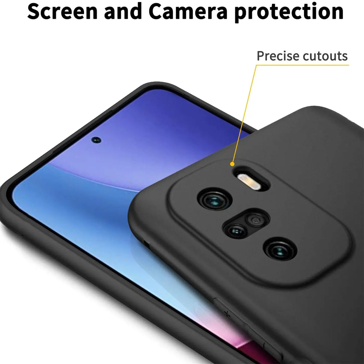 Flexible und sichere TPU Handyhülle für Xiaomi Poco F3 / Mi 11i in Schwarz