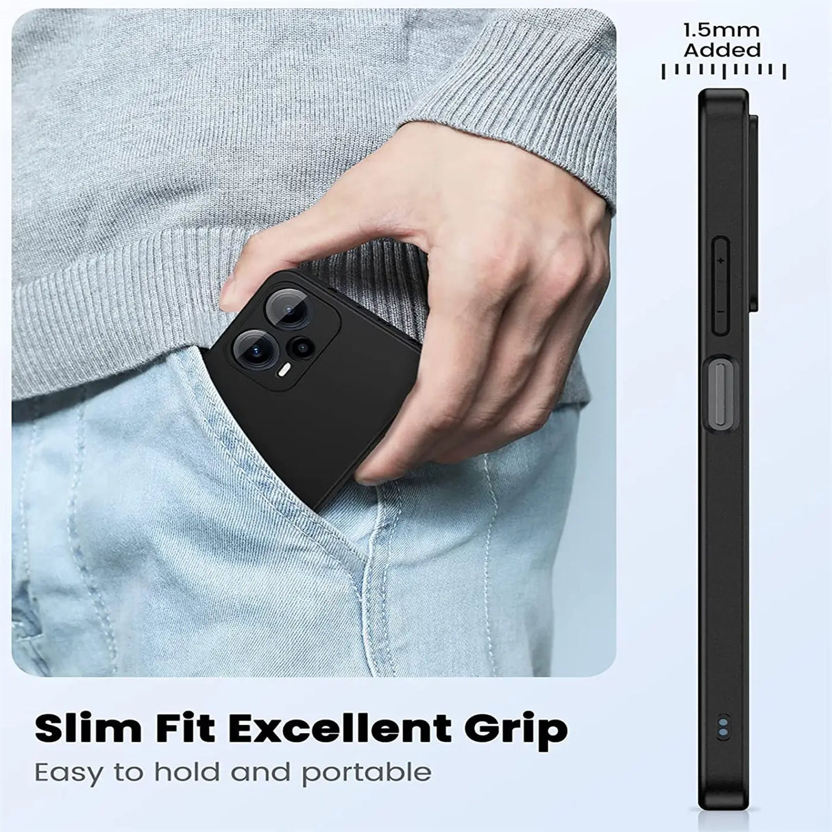 Flexible und sichere TPU Handyhülle für Xiaomi POCO F5 5G in Schwarz