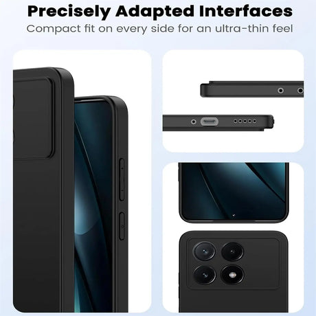 Flexible und sichere TPU Handyhülle für Xiaomi Poco F6 Pro in Schwarz