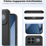 Schwarze Silikonhülle, Seitenansicht und Draufsicht, zeigt Ausschnitte für Xiaomi Poco F8 Ultra.