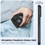 Schwarze Silikonhülle für Xiaomi Poco F8 Ultra, von der Seite und von hinten gezeigt.