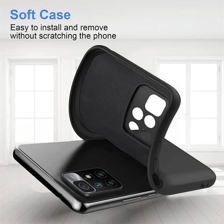 Flexible und sichere TPU Handyhülle für Xiaomi Redmi 10 in Schwarz