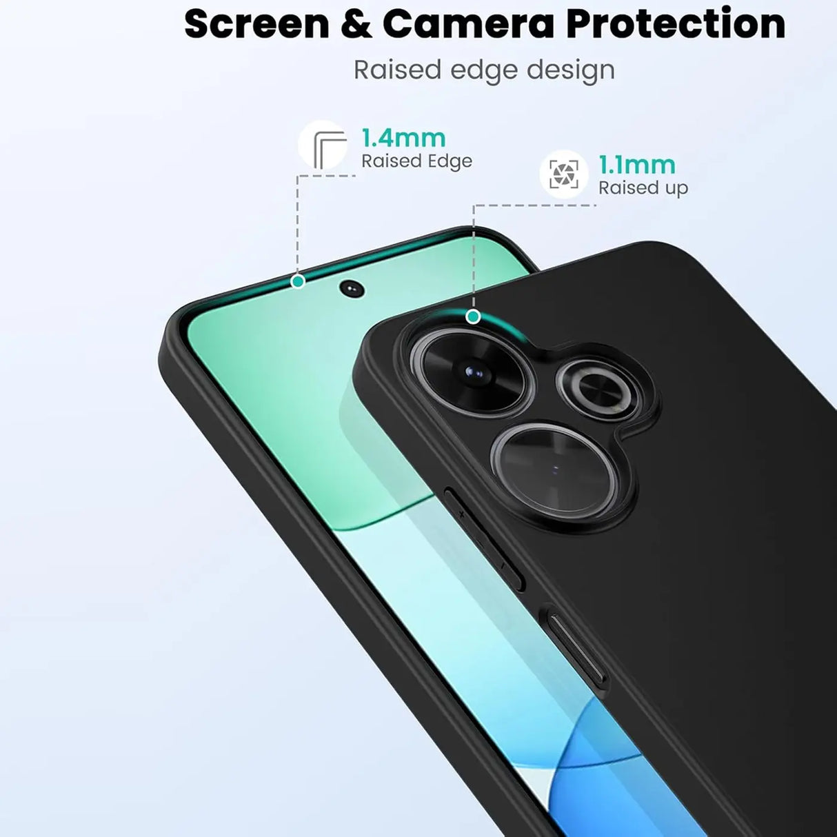 Flexible und sichere TPU Handyhülle für Xiaomi Redmi 13 in Schwarz
