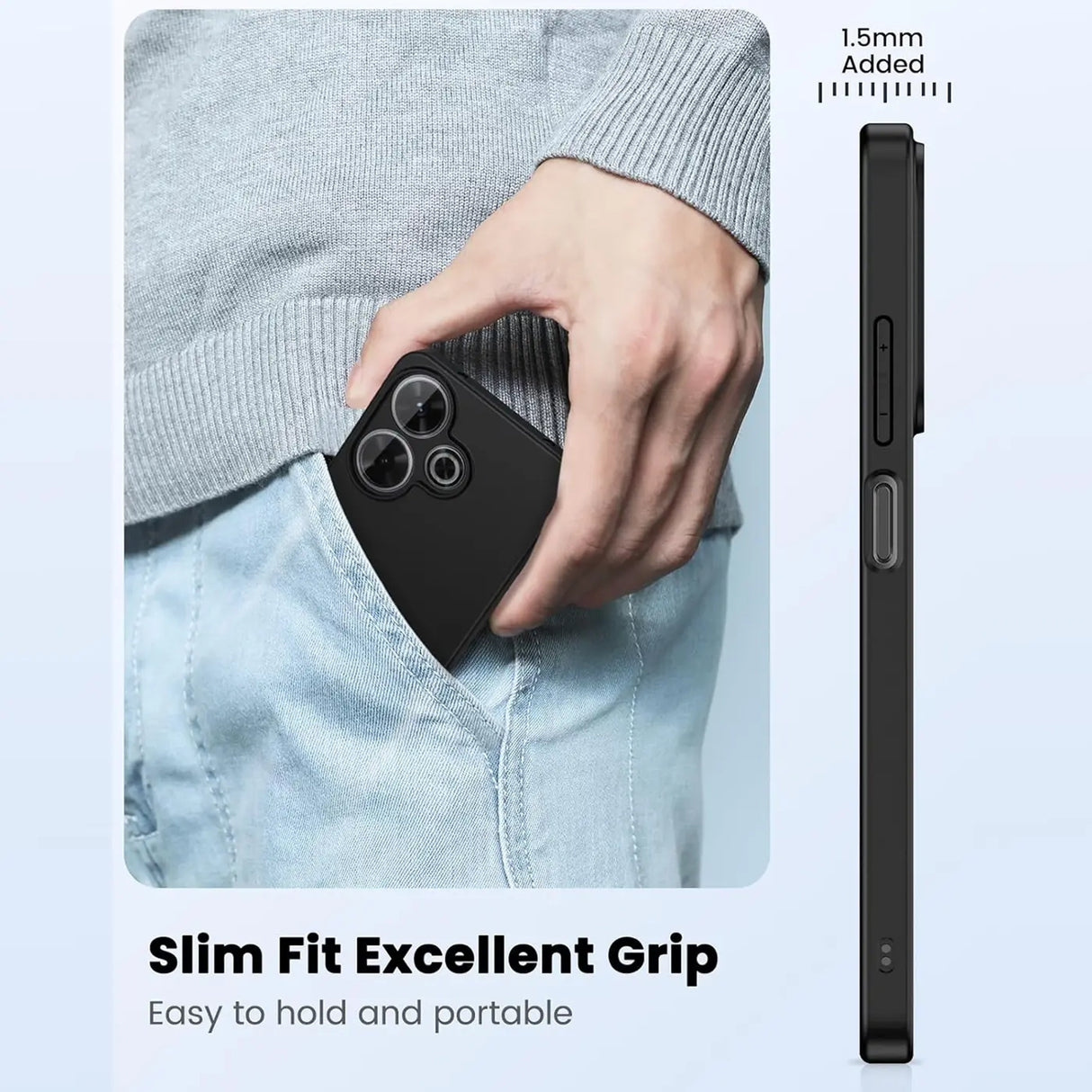 Flexible und sichere TPU Handyhülle für Xiaomi Redmi 13 in Schwarz