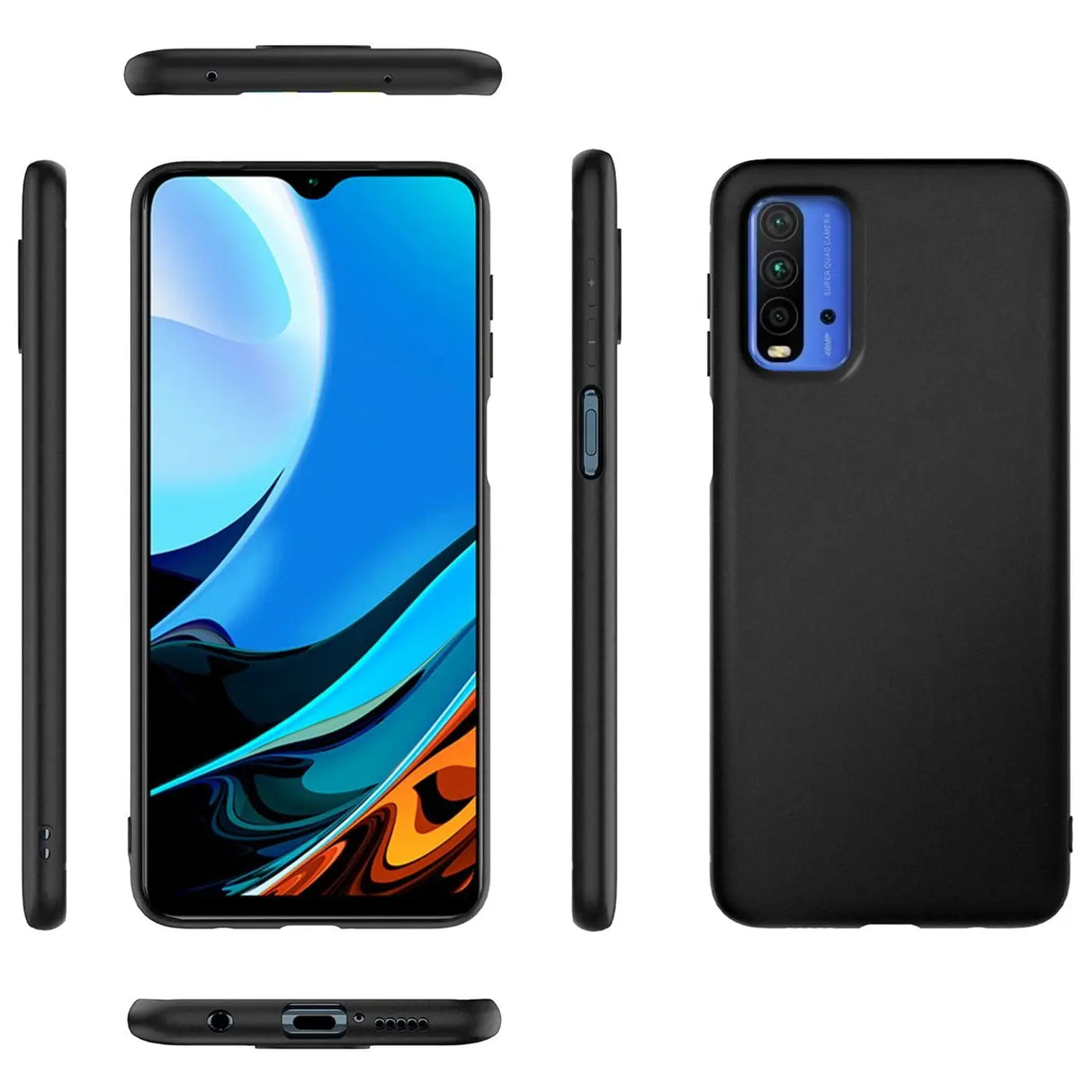Flexible und sichere TPU Handyhülle für Xiaomi Redmi 9T in Schwarz