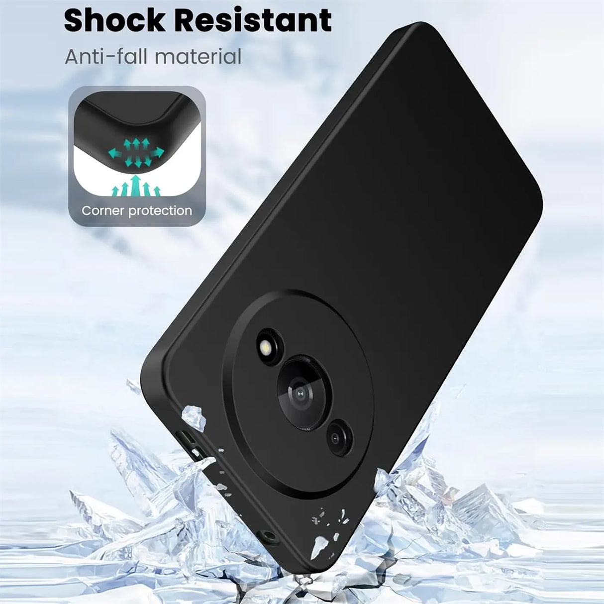 Flexible und sichere TPU Handyhülle für Xiaomi Redmi A3 in Schwarz