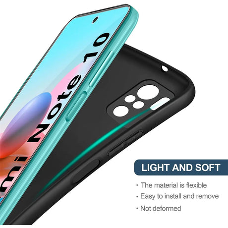 Flexible und sichere TPU Handyhülle für Xiaomi Redmi Note 10 / 10S in Schwarz