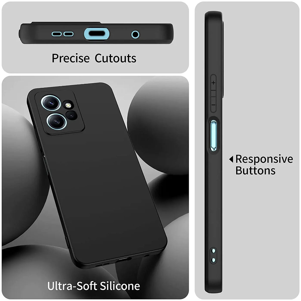 Flexible und sichere TPU Handyhülle für Xiaomi Redmi Note 12 4G in Schwarz