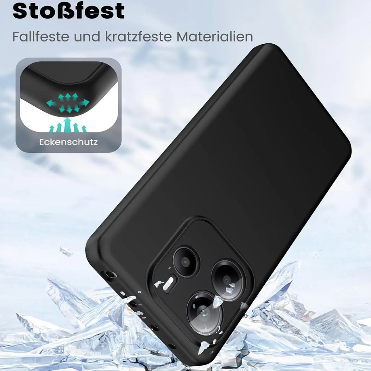 Flexible und sichere TPU Handyhülle für Xiaomi Redmi Note 14 5G in Schwarz