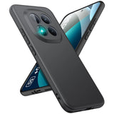 Schwarze Silikonhülle für Xiaomi Redmi Note 15 Pro+ 5G, von schräg vorne, matt