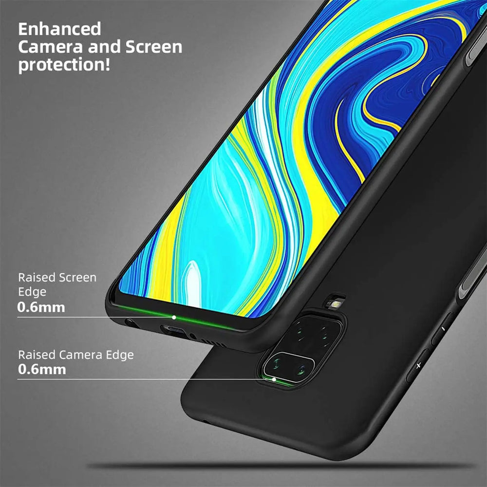 Flexible und sichere TPU Handyhülle für Xiaomi Redmi Note 9 Pro / 9S in Schwarz