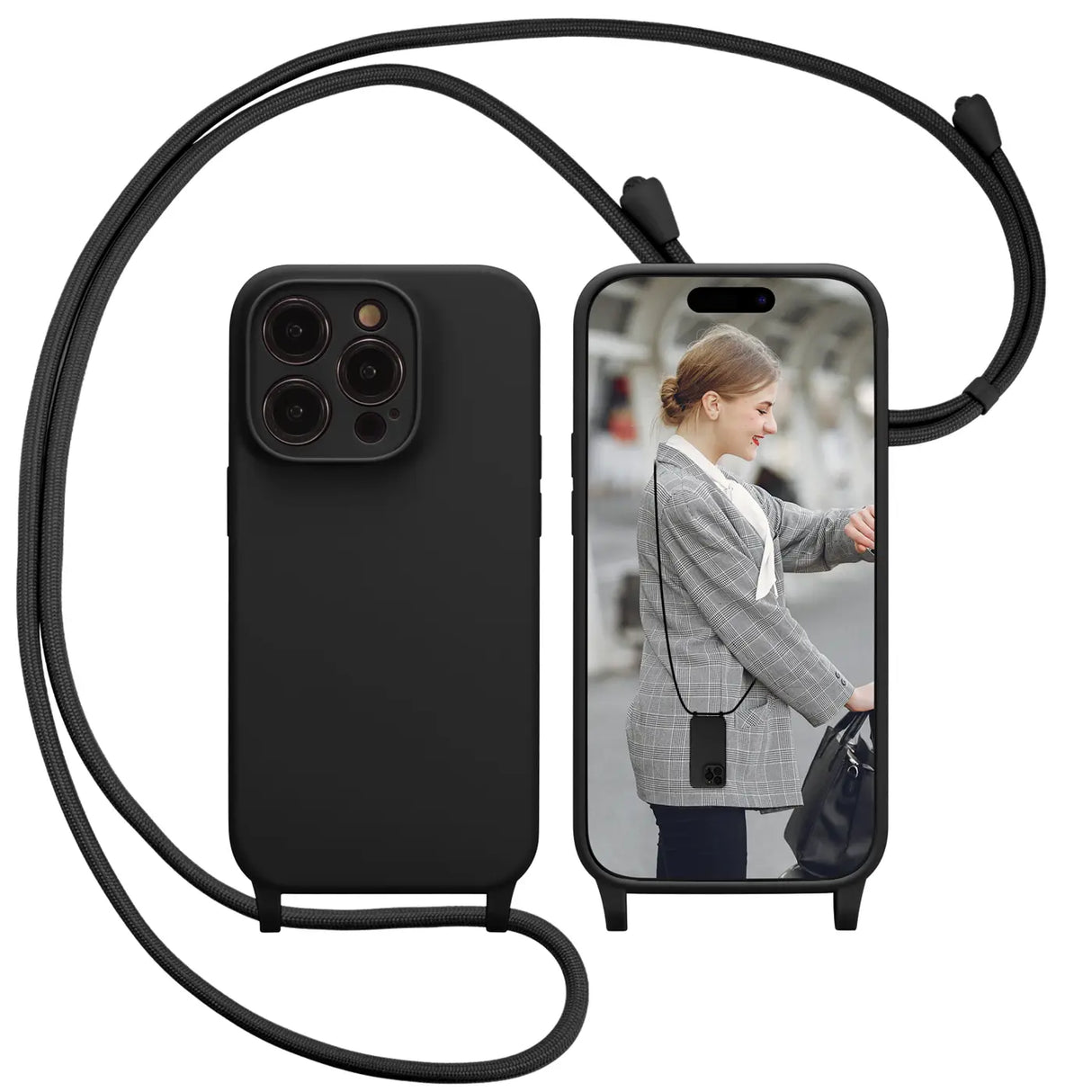 iPhone 11 Pro Max Handyhülle mit Umhängeband und stoßdämpfender Konstruktion