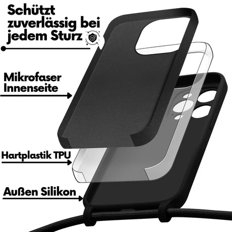 iPhone 11 Pro Handyhülle mit Umhängeband und stoßdämpfender Konstruktion