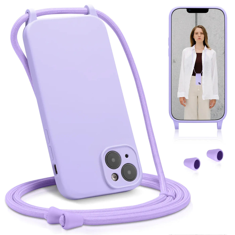 iPhone 13 Handyhülle mit Umhängeband und stoßdämpfender Konstruktion