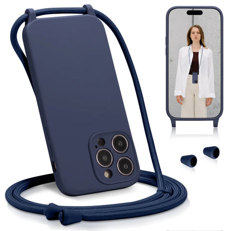 iPhone 13 Pro Max Handyhülle mit Umhängeband und stoßdämpfender Konstruktion