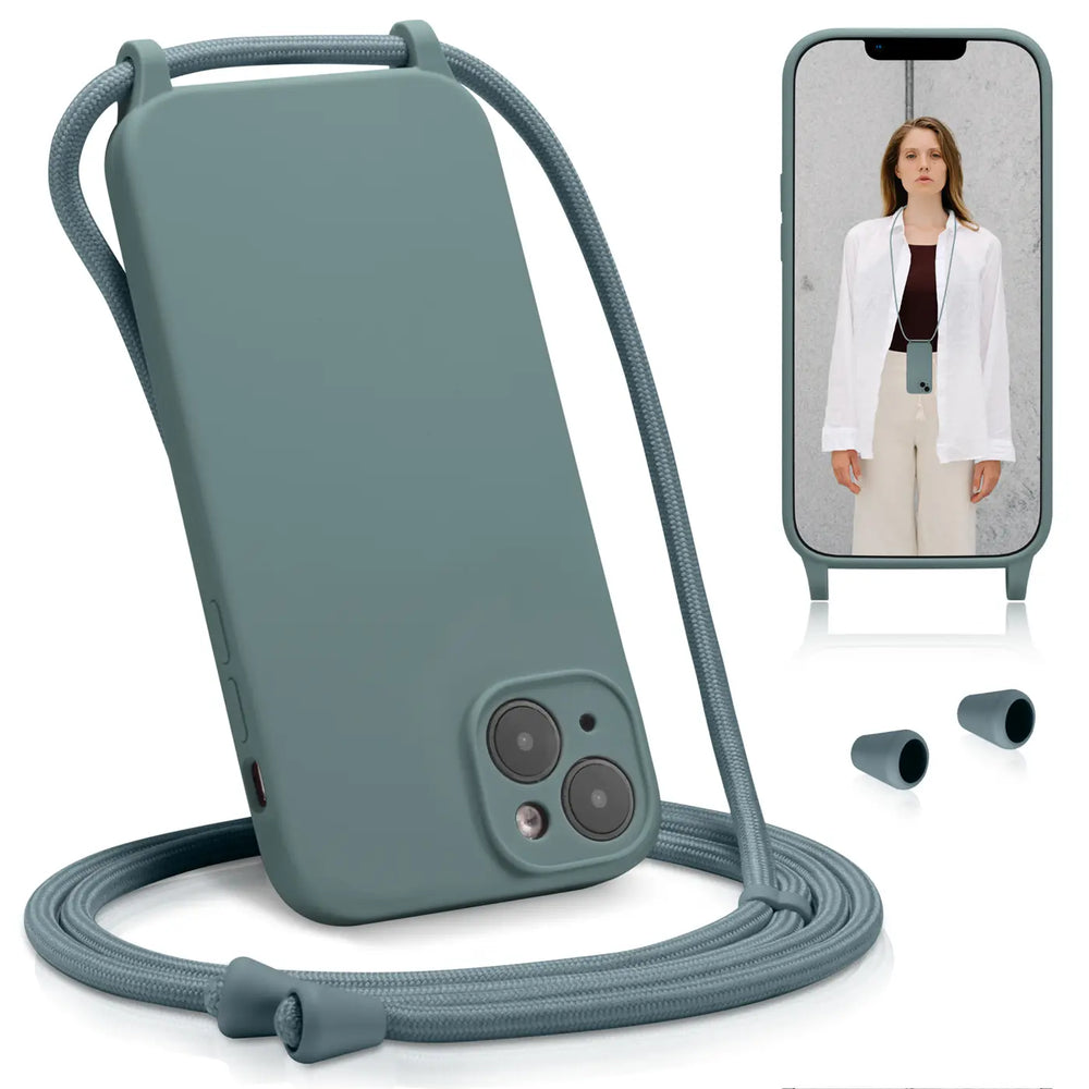 iPhone 14 Handyhülle mit Umhängeband und stoßdämpfender Konstruktion