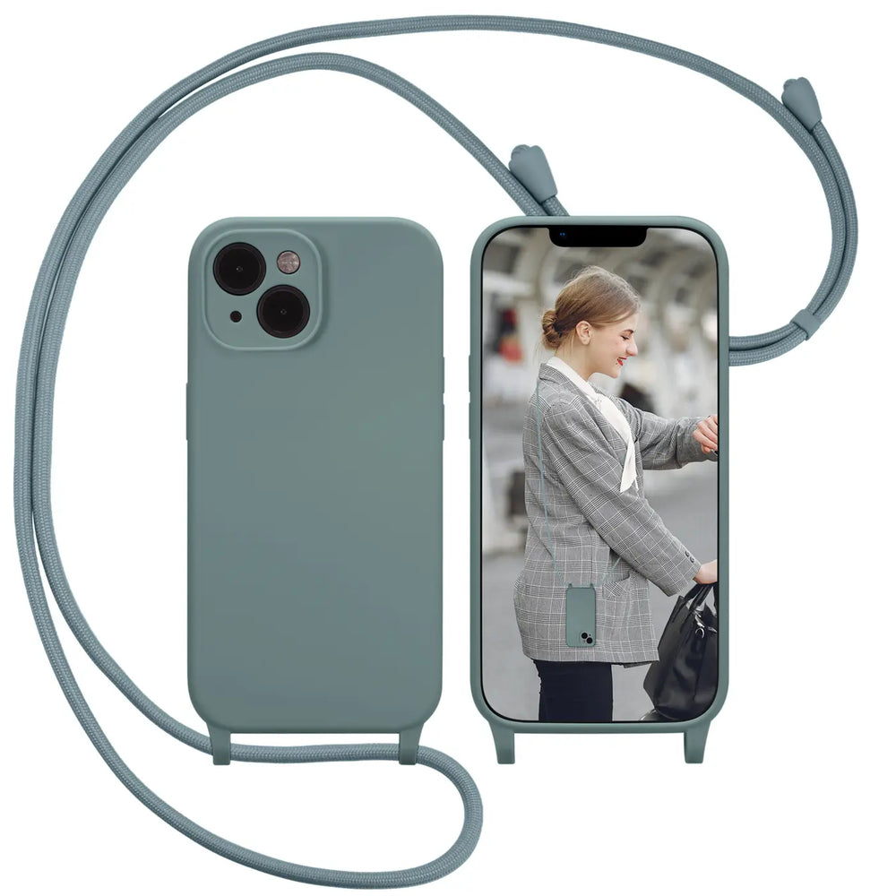 iPhone 14 Handyhülle mit Umhängeband und stoßdämpfender Konstruktion