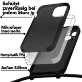 iPhone 14 Handyhülle mit Umhängeband und stoßdämpfender Konstruktion