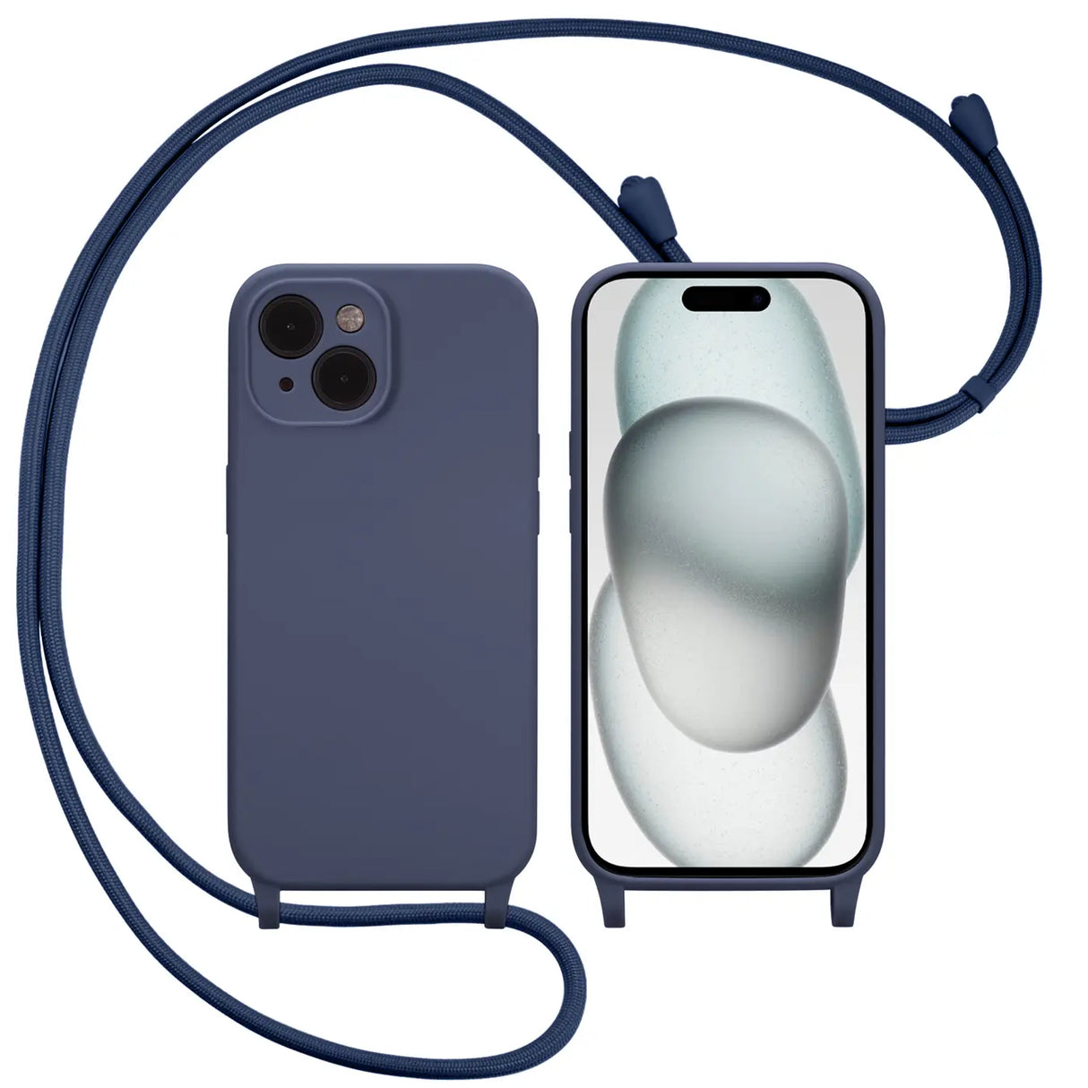 iPhone 15 Plus Handyhülle mit Umhängeband und stoßdämpfender Konstruktion