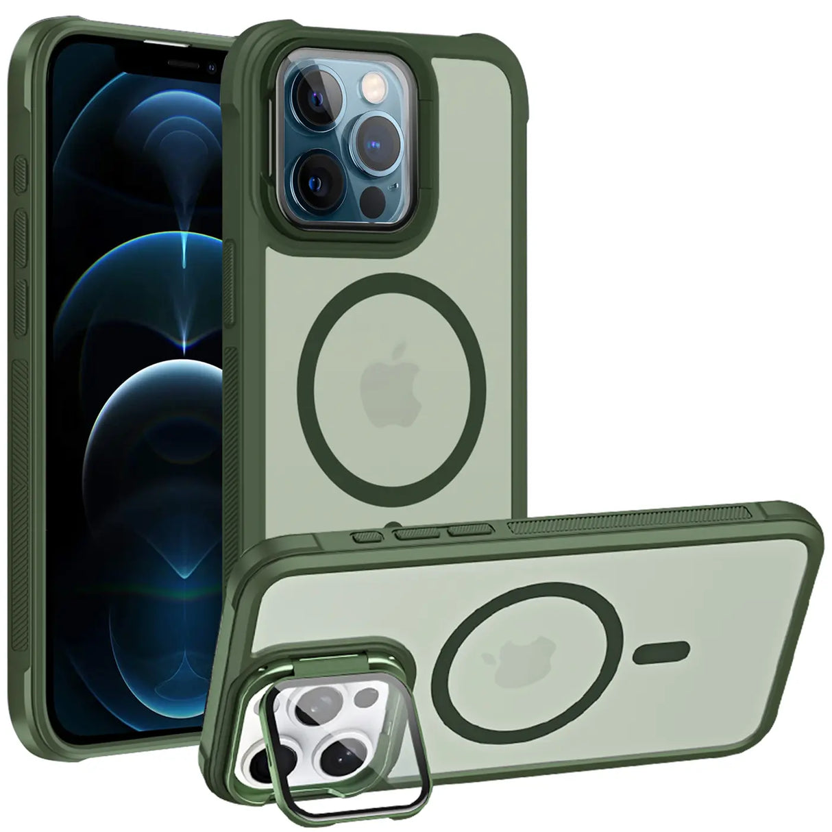 MagSafe Hülle mit multifunktionalem Schutzglas für iPhone 12 Pro – Schützt und dient als Stand