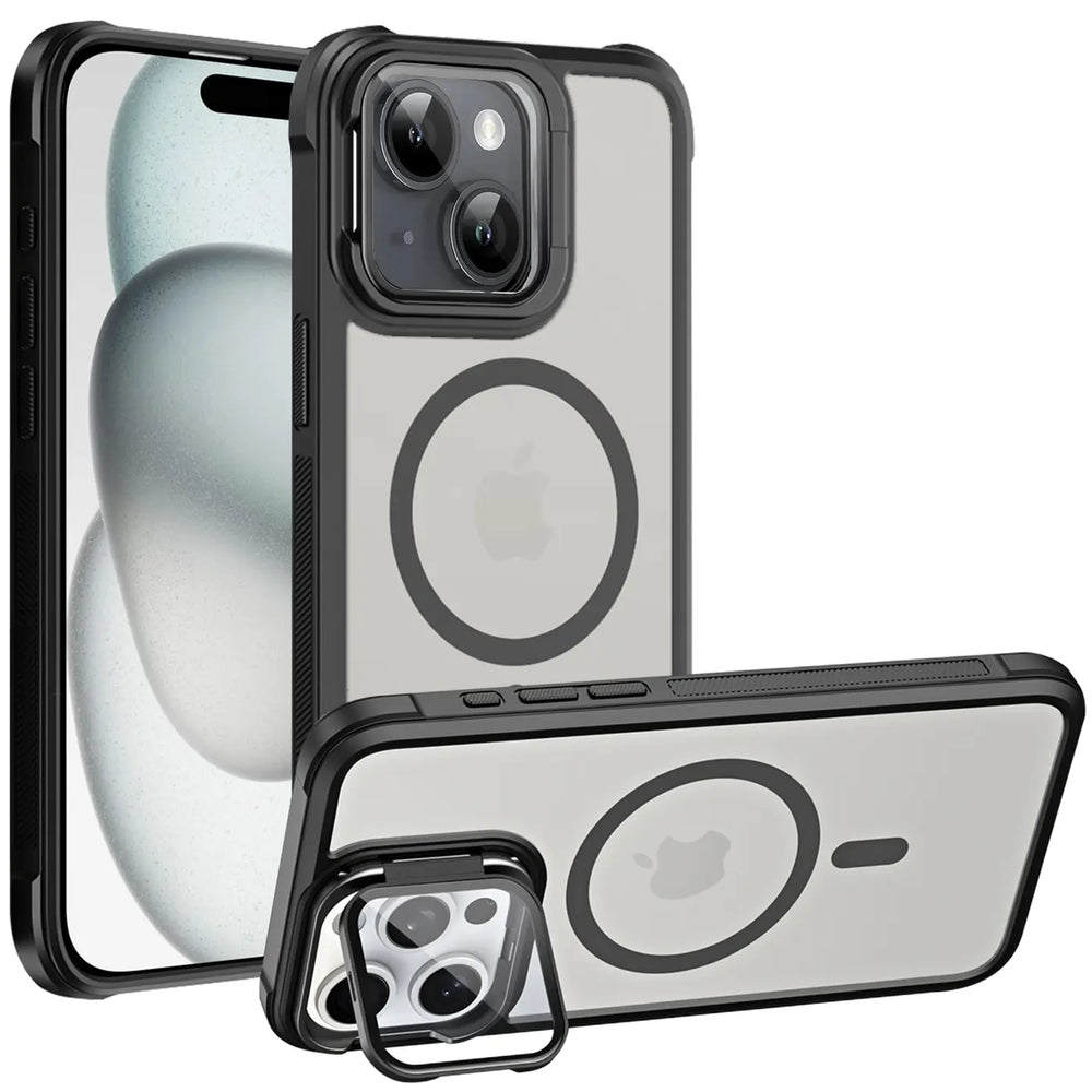 MagSafe Hülle mit multifunktionalem Schutzglas für iPhone 15 – Schützt und dient als Stand
