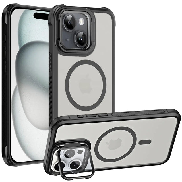 MagSafe Hülle mit multifunktionalem Schutzglas für iPhone 15 – Schützt und dient als Stand