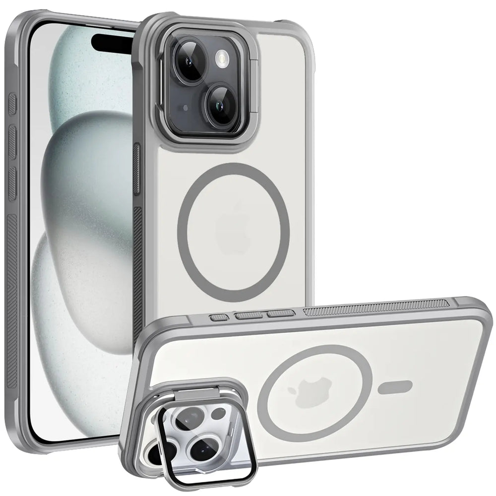 MagSafe Hülle mit multifunktionalem Schutzglas für iPhone 15 – Schützt und dient als Stand