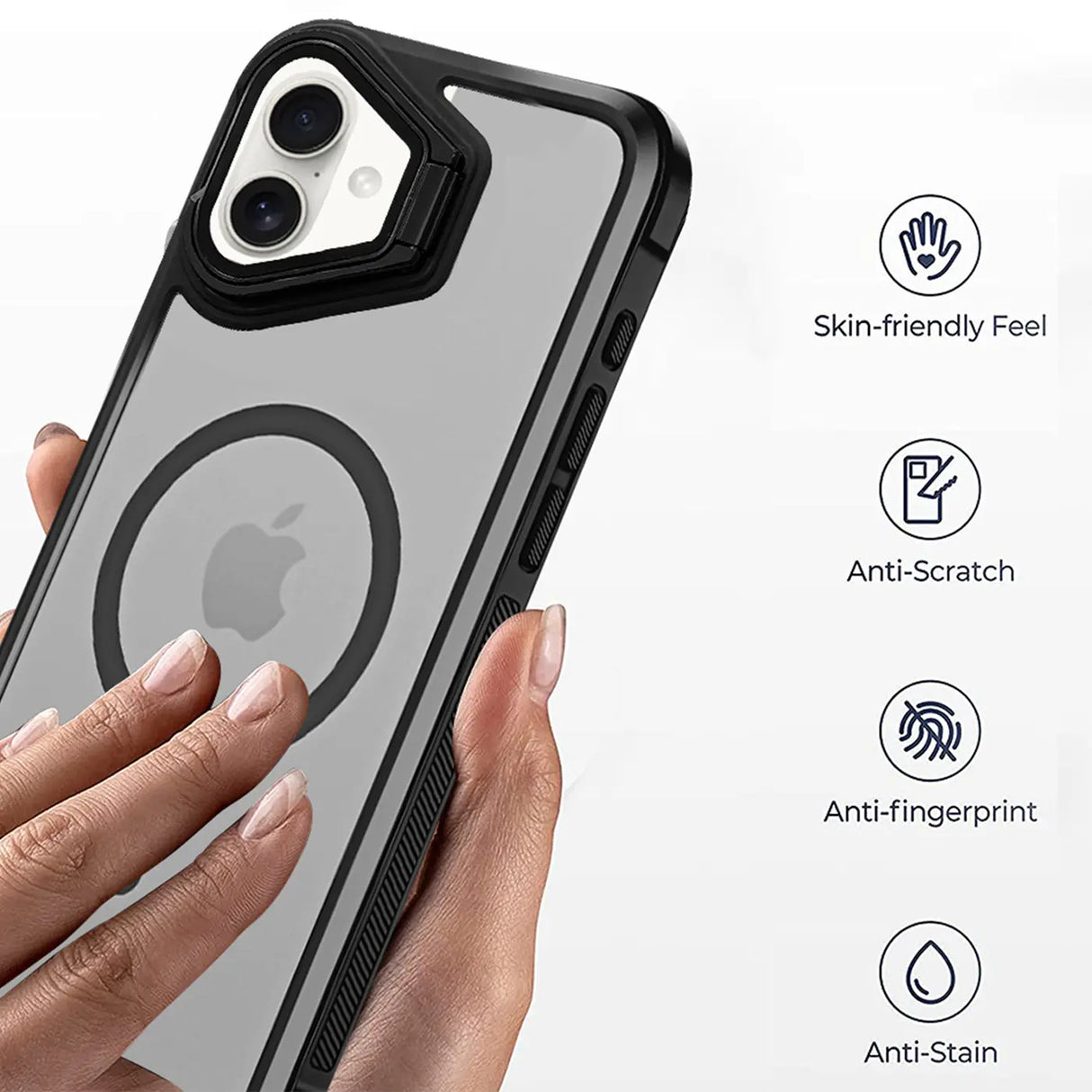 MagSafe Hülle mit multifunktionalem Schutzglas für iPhone 16 Plus – Schützt und dient als Stand