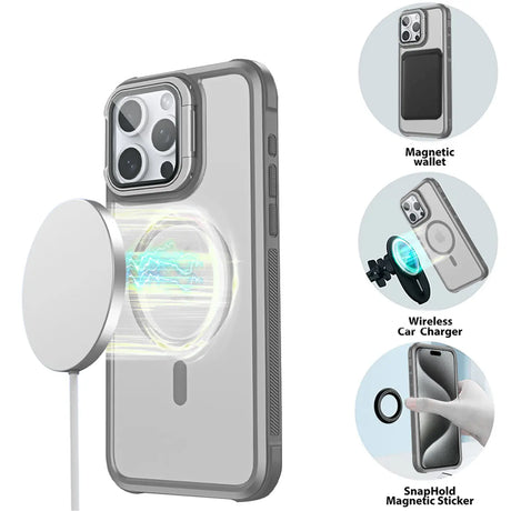 MagSafe Hülle mit multifunktionalem Schutzglas für iPhone 16 Pro – Schützt und dient als Stand