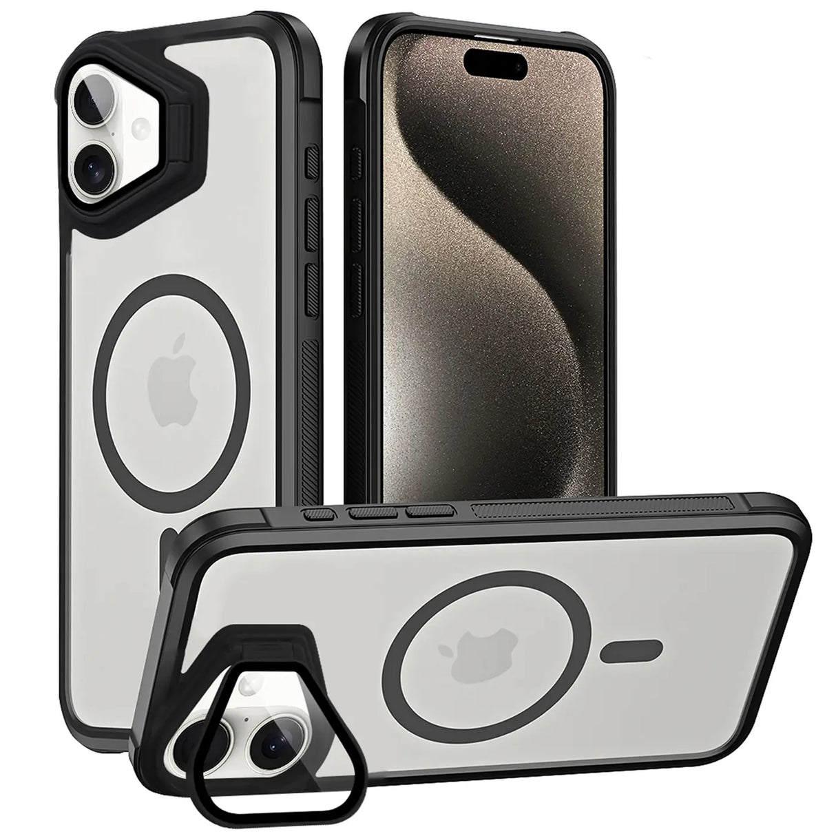 MagSafe Hülle mit multifunktionalem Schutzglas für iPhone 16 – Schützt und dient als Stand