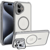 Graue MagSafe Hülle, transparent, mit Ständer, für iPhone 17