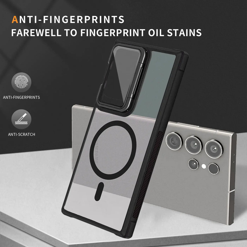MagSafe Hülle mit multifunktionalem Schutzglas für Samsung Galaxy S21 FE – Schützt und dient als Stand