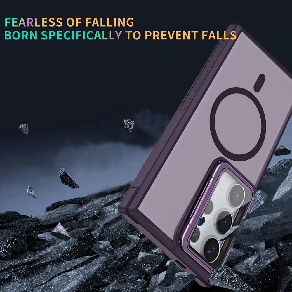 MagSafe Hülle mit multifunktionalem Schutzglas für Samsung Galaxy S23 FE – Schützt und dient als Stand