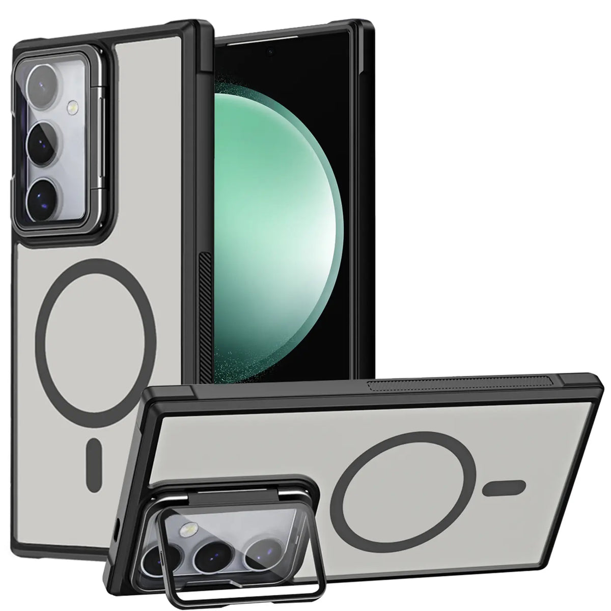 MagSafe Hülle mit multifunktionalem Schutzglas für Samsung Galaxy S23 – Schützt und dient als Stand