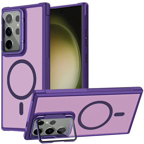 MagSafe Hülle mit multifunktionalem Schutzglas für Samsung Galaxy S23 Ultra – Schützt und dient als Stand