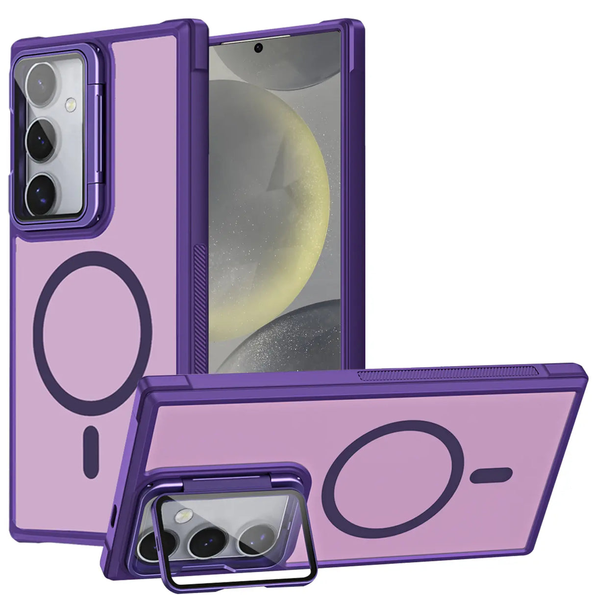 MagSafe Hülle mit multifunktionalem Schutzglas für Samsung Galaxy S24 – Schützt und dient als Stand