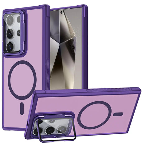 MagSafe Hülle mit multifunktionalem Schutzglas für Samsung Galaxy S24 Ultra – Schützt und dient als Stand