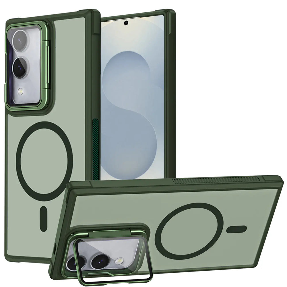 MagSafe Hülle mit multifunktionalem Schutzglas für Samsung Galaxy S25 Edge – Schützt und dient als Stand