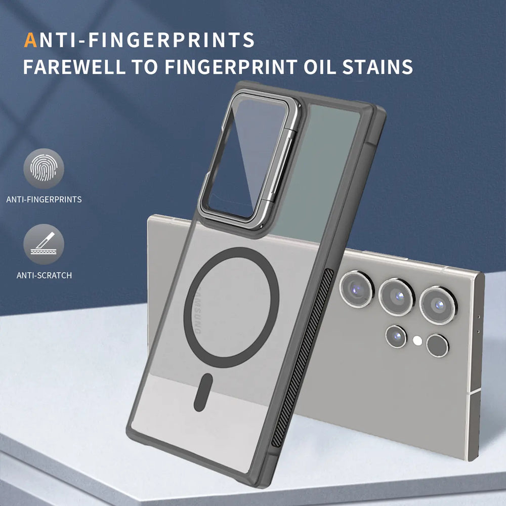 MagSafe Hülle mit multifunktionalem Schutzglas für Samsung Galaxy S25 Edge – Schützt und dient als Stand