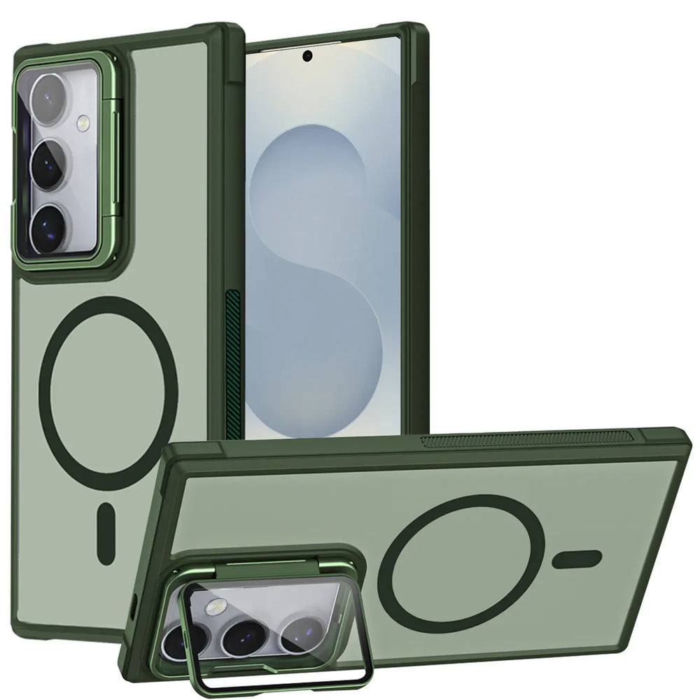 MagSafe Hülle mit multifunktionalem Schutzglas für Samsung Galaxy S25+ – Schützt und dient als Stand