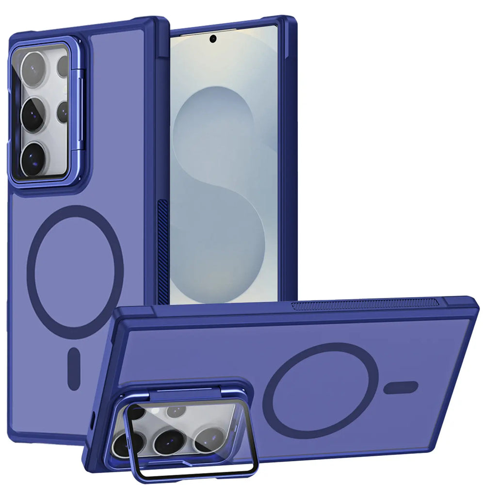 MagSafe Hülle mit multifunktionalem Schutzglas für Samsung Galaxy S25 Ultra – Schützt und dient als Stand