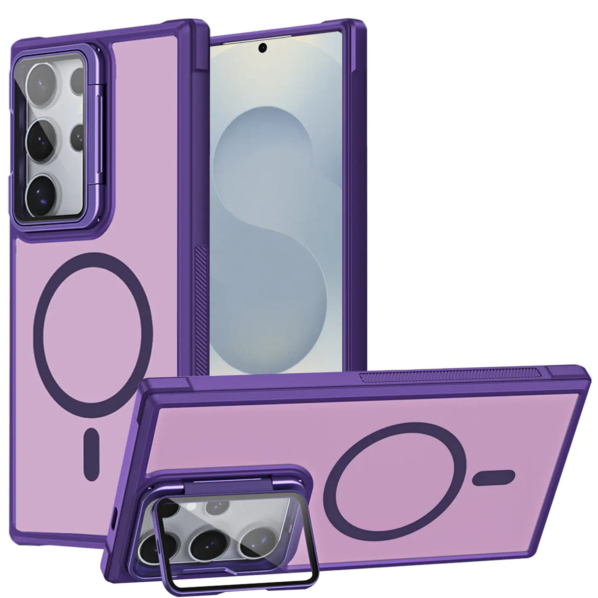 MagSafe Hülle mit multifunktionalem Schutzglas für Samsung Galaxy S25 Ultra – Schützt und dient als Stand