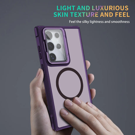 MagSafe Hülle mit multifunktionalem Schutzglas für Samsung Galaxy S25 Ultra – Schützt und dient als Stand